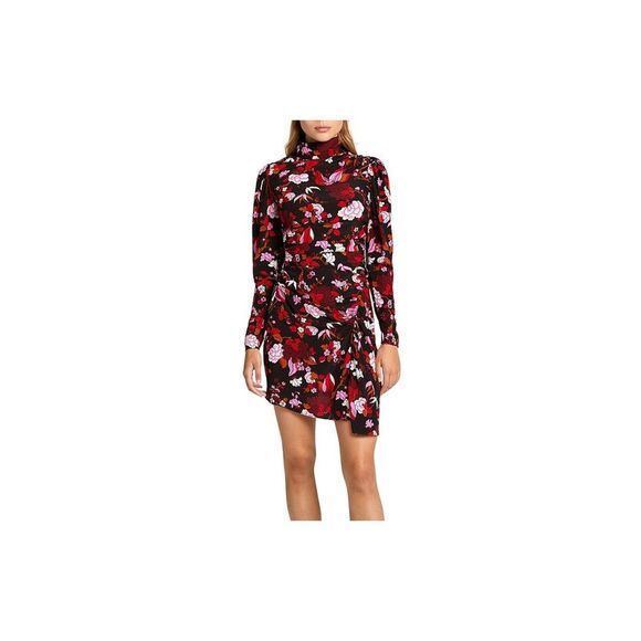 A.L.C Dresses & Skirts - A.L.C Womens Black Asymmetrical Hem Long Sleeve Mock Short Body Con Dress 0